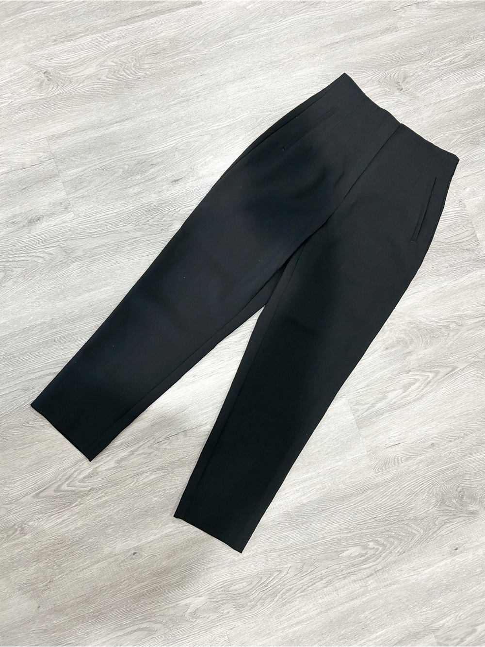 Zara Black Cropped Tapered Dress Pants